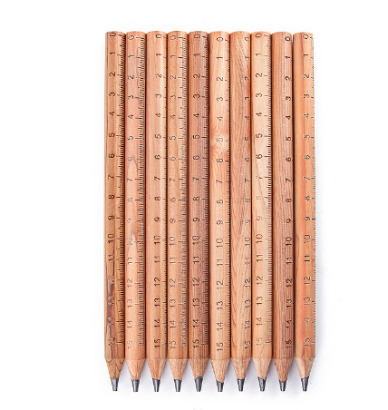wooden pencil with ruler 